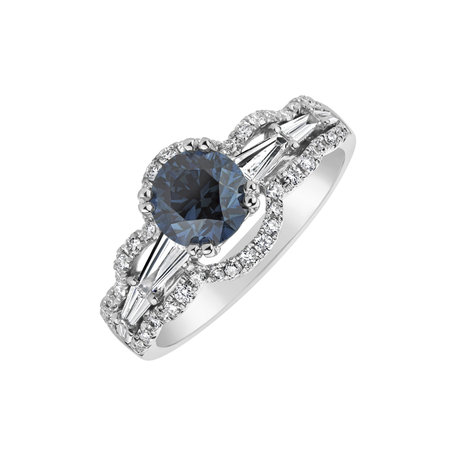 Prsten s bílými a modrými diamanty Infinite Focus
