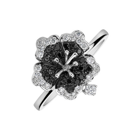 Prsten s bílými a černými diamanty Amelia Rose