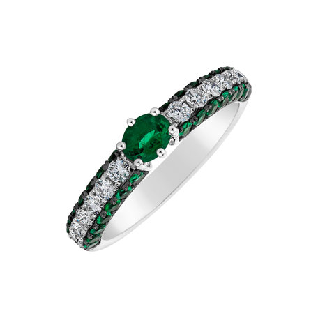 Prsten se smaragdy a diamanty The Emerald Way