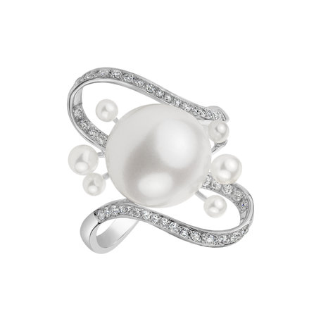 Prsten s perlami a diamanty Pearl Kingdom