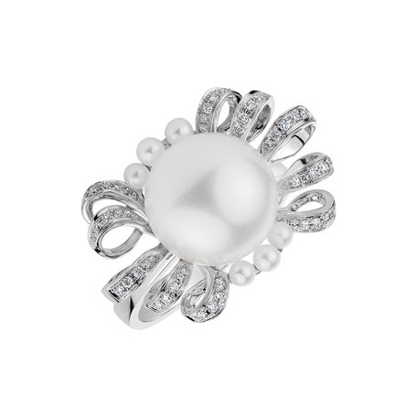 Prsten s perlami a diamanty Pearl Passion