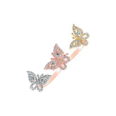 Prsten s diamanty Butterflies