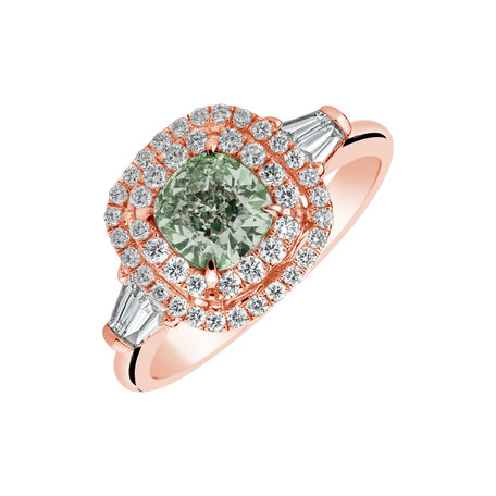 Prsten s bílými a zelenými diamanty Fascinating Countess