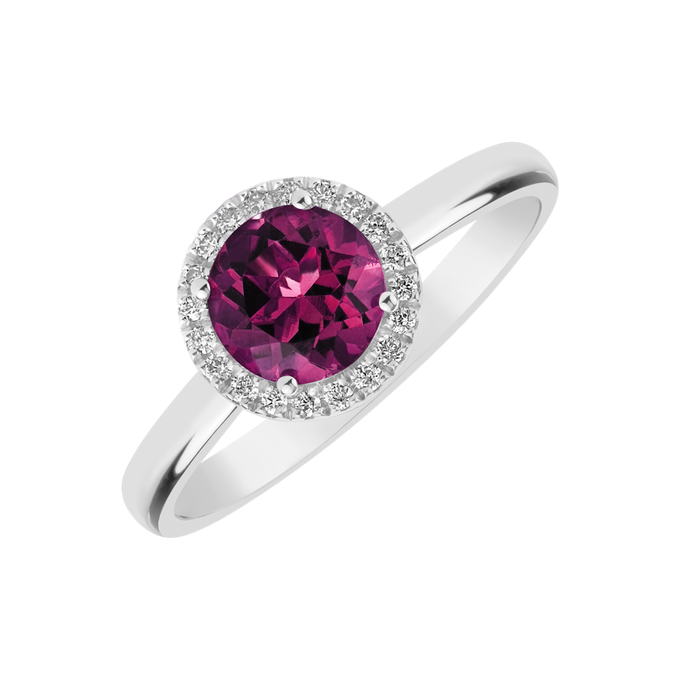 Prsten s rhodolitem a diamanty Violette