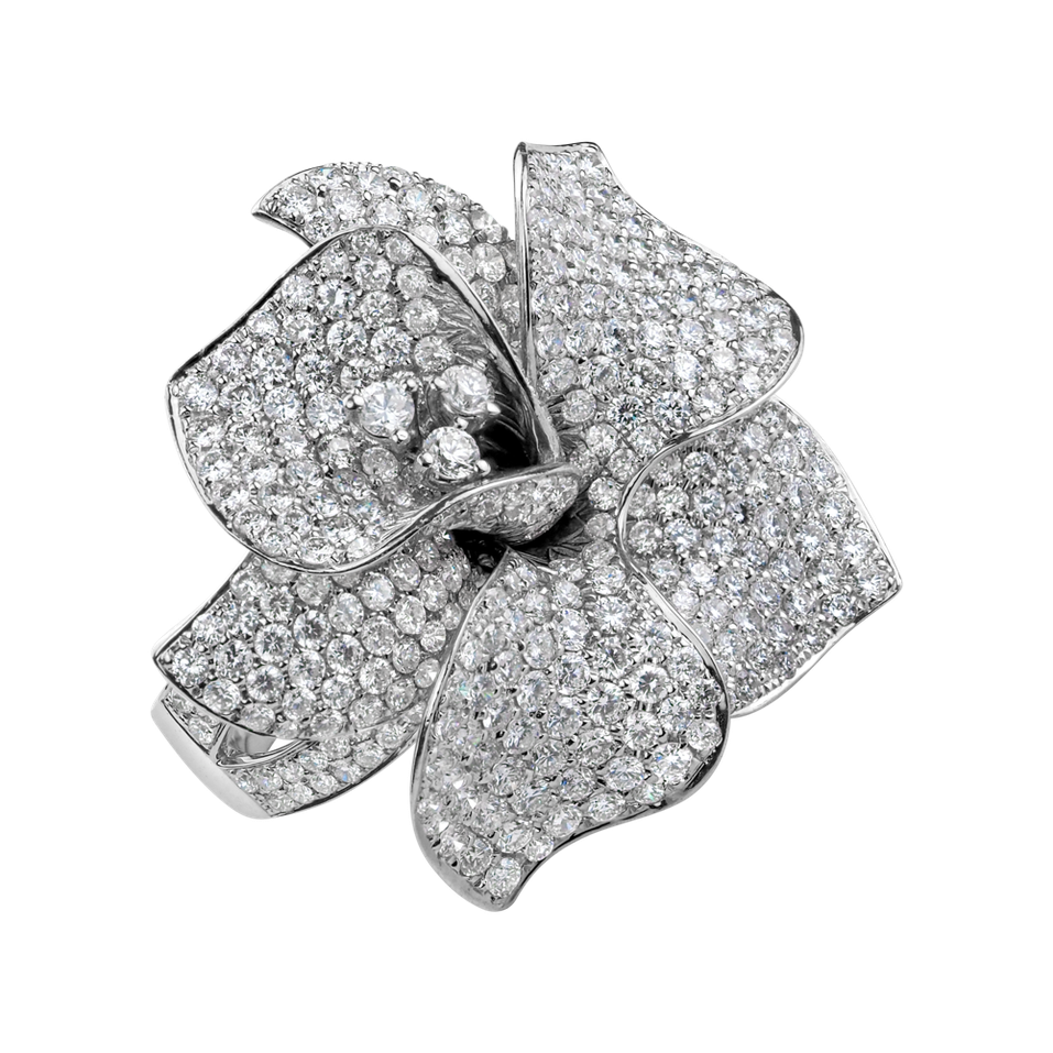 Prsten s diamanty Fantasy Flower