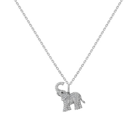 Přívěs s černými a bílými diamanty Heaven Elephant