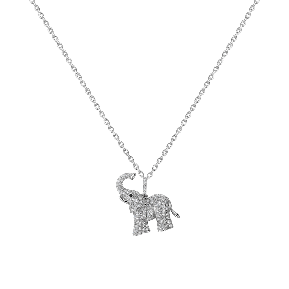 Přívěs s černými a bílými diamanty Heaven Elephant