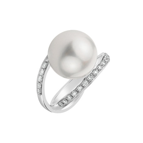 Prsten s perlou a diamanty Aphrodite Charm