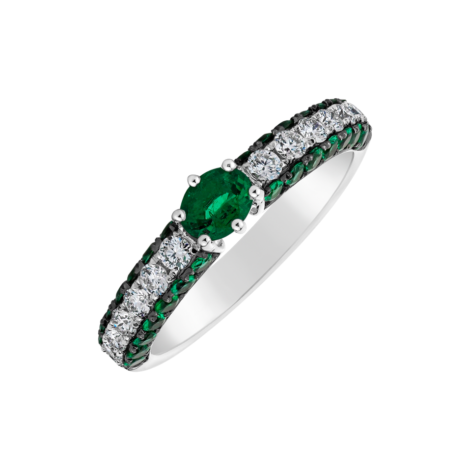 Prsten se smaragdy a diamanty The Emerald Way