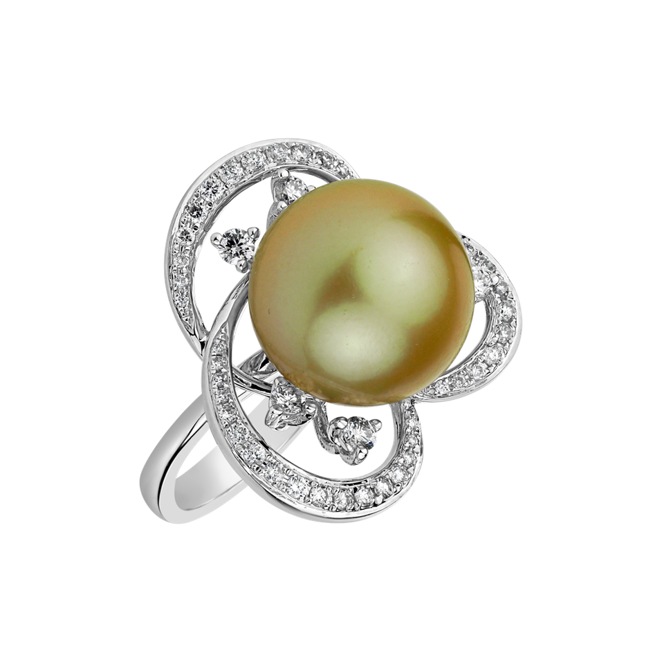 Prsten s perlou a diamanty Pearl Renaissance