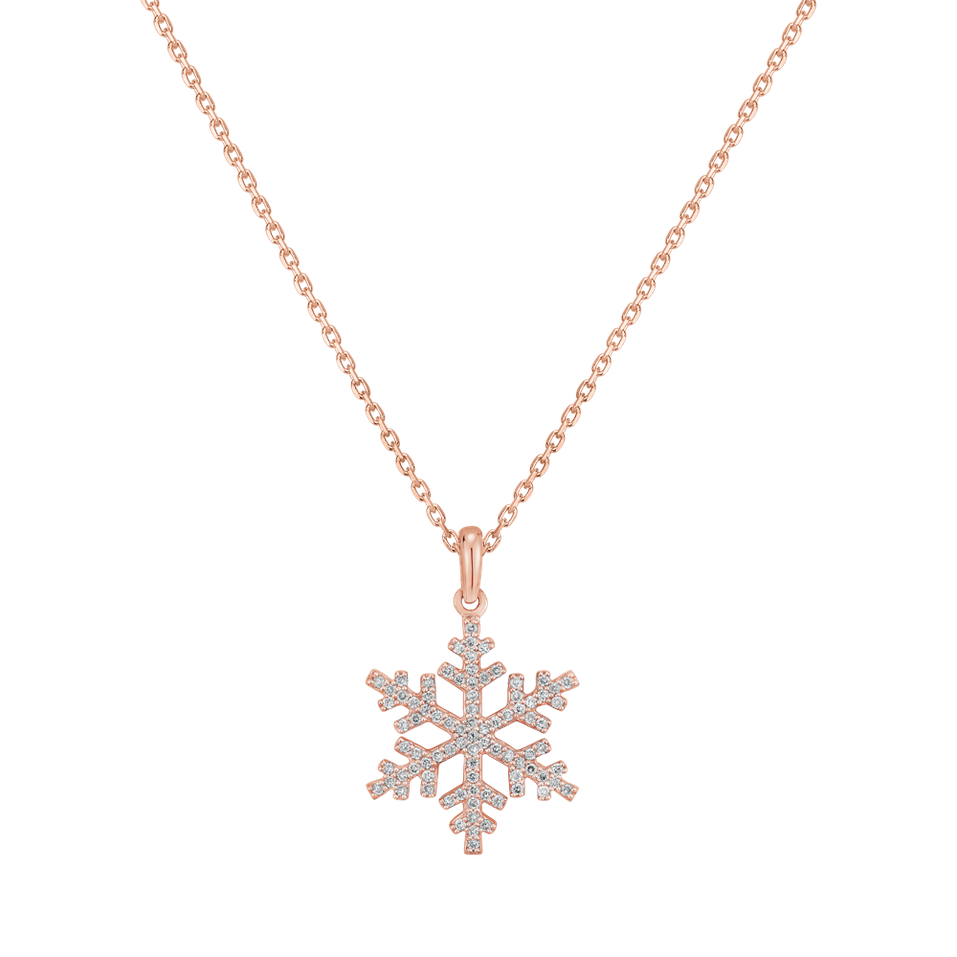 Přívěs s diamanty Pink Snowflake