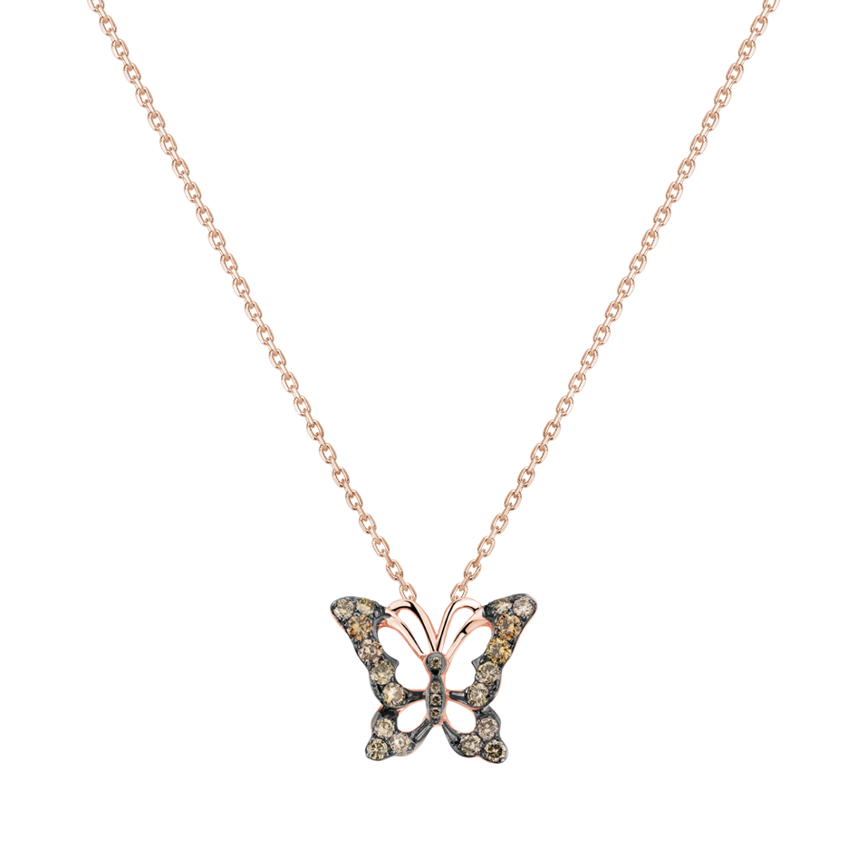 Přívěs s hnědými diamanty Butterfly Gem