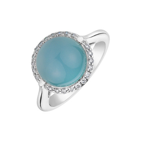 Prsten s chalcedonem a diamanty Turquoise