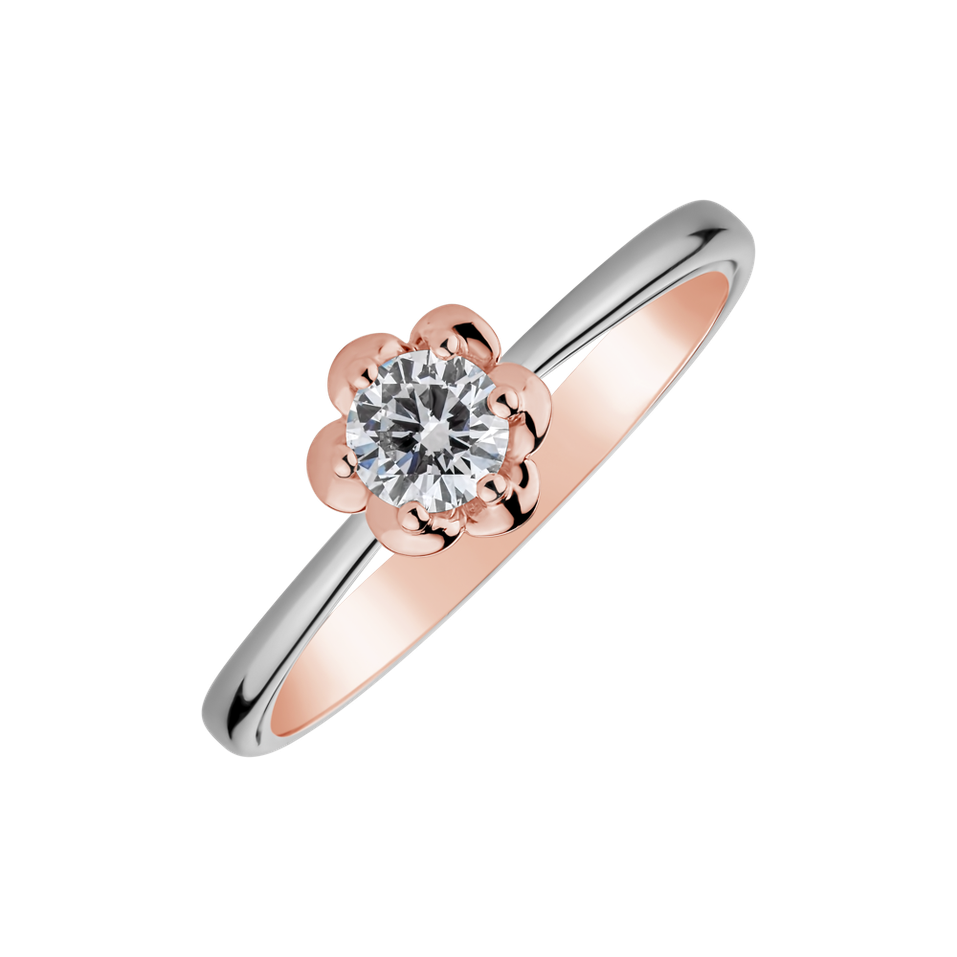 Prsten s diamantem Dual Rose