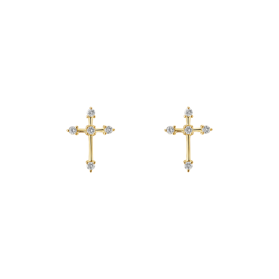 Náušnice s diamanty Passion Cross