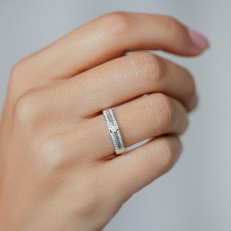 Prsten s bílými a hnědými diamanty Shine Andromeda