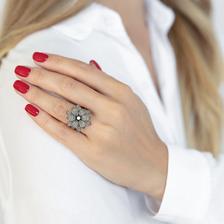 Prsten s hnědými diamanty Diamond Witchery