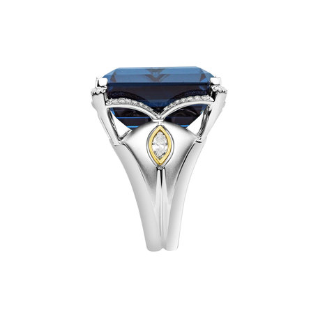 Prsten s topazem a diamanty Blue Rhapsody