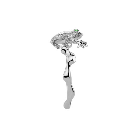 Prsten s diamanty a granáty Noble Frog