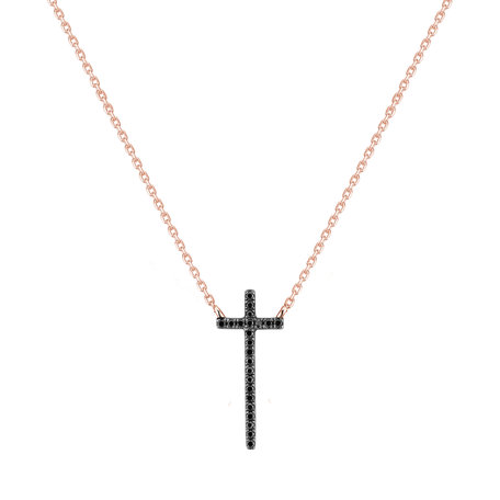 Náhrdelník s diamanty Black Cross