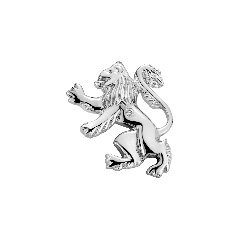 Brož s diamantem Heraldic Lion