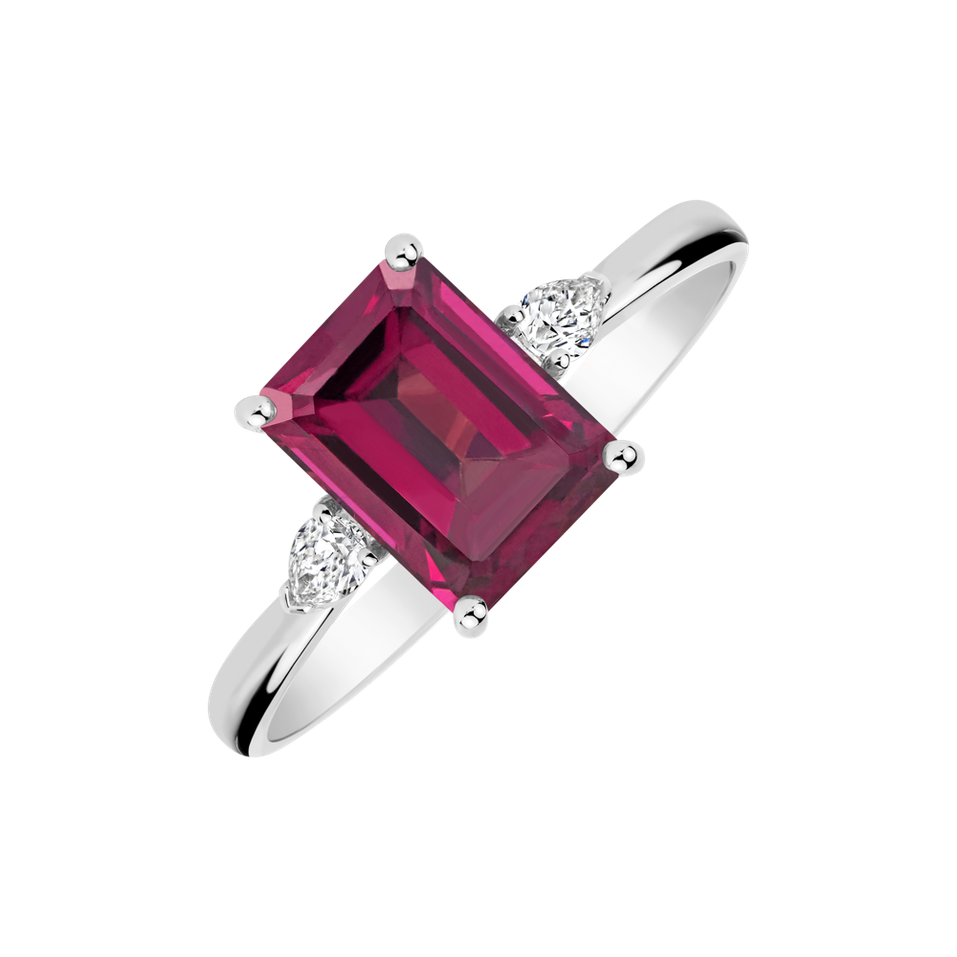 Prsten s diamanty a rhodolite Royal Cordelia