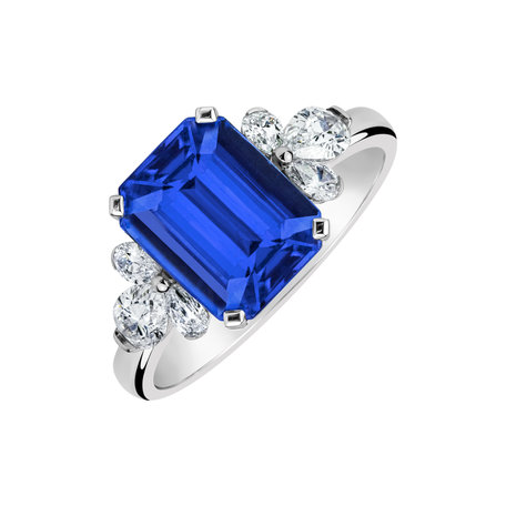 Prsten s diamanty a tanzanitem Blue Magic