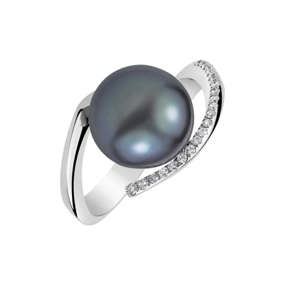 Prsten s diamanty a perlou Celestial Pearl     47060