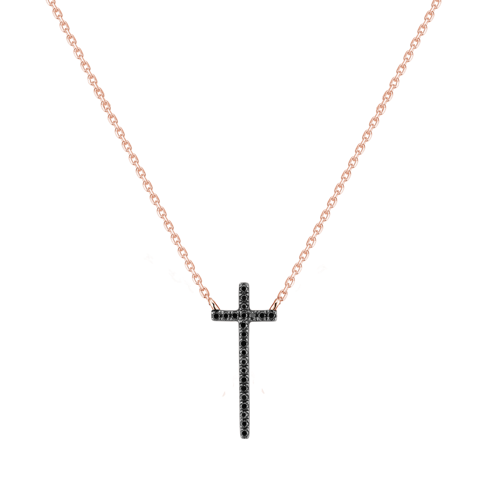 Náhrdelník s diamanty Black Cross