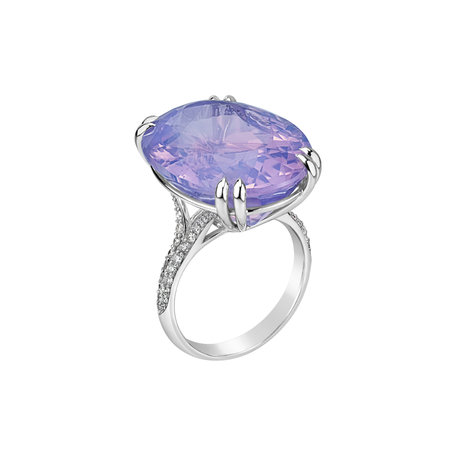 Prsten s diamanty a ametystem Lavender Dream